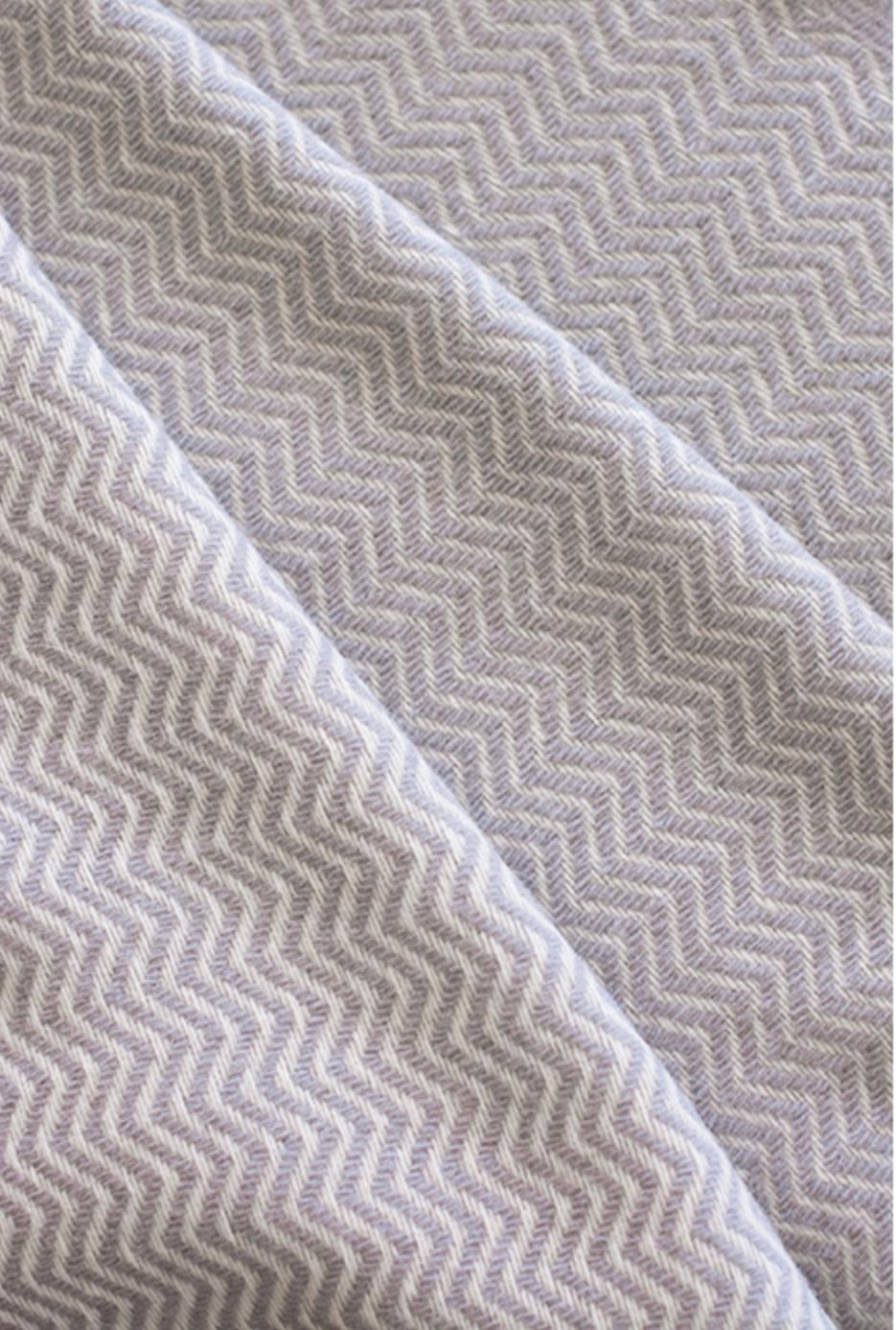 The Otilia hand finished organic wave design wool blanket/throw has been created by an incredible and unique family owned weaving and textile company in Portugal. This company impressed us so much by their commitment to working with the environment,