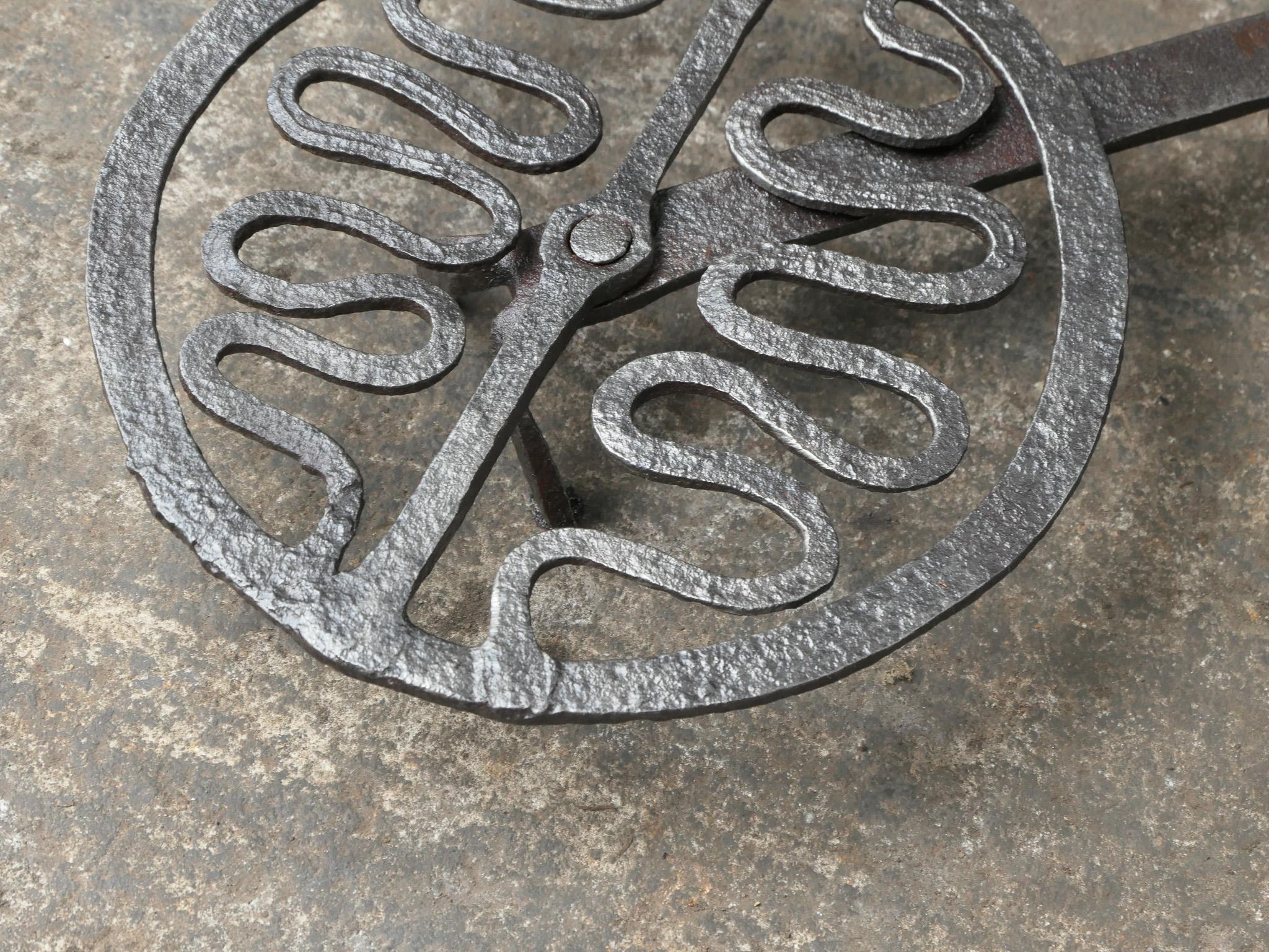 Wrought Iron Hand Forged 17th - 18th Century French Rotating Gridiron For Sale