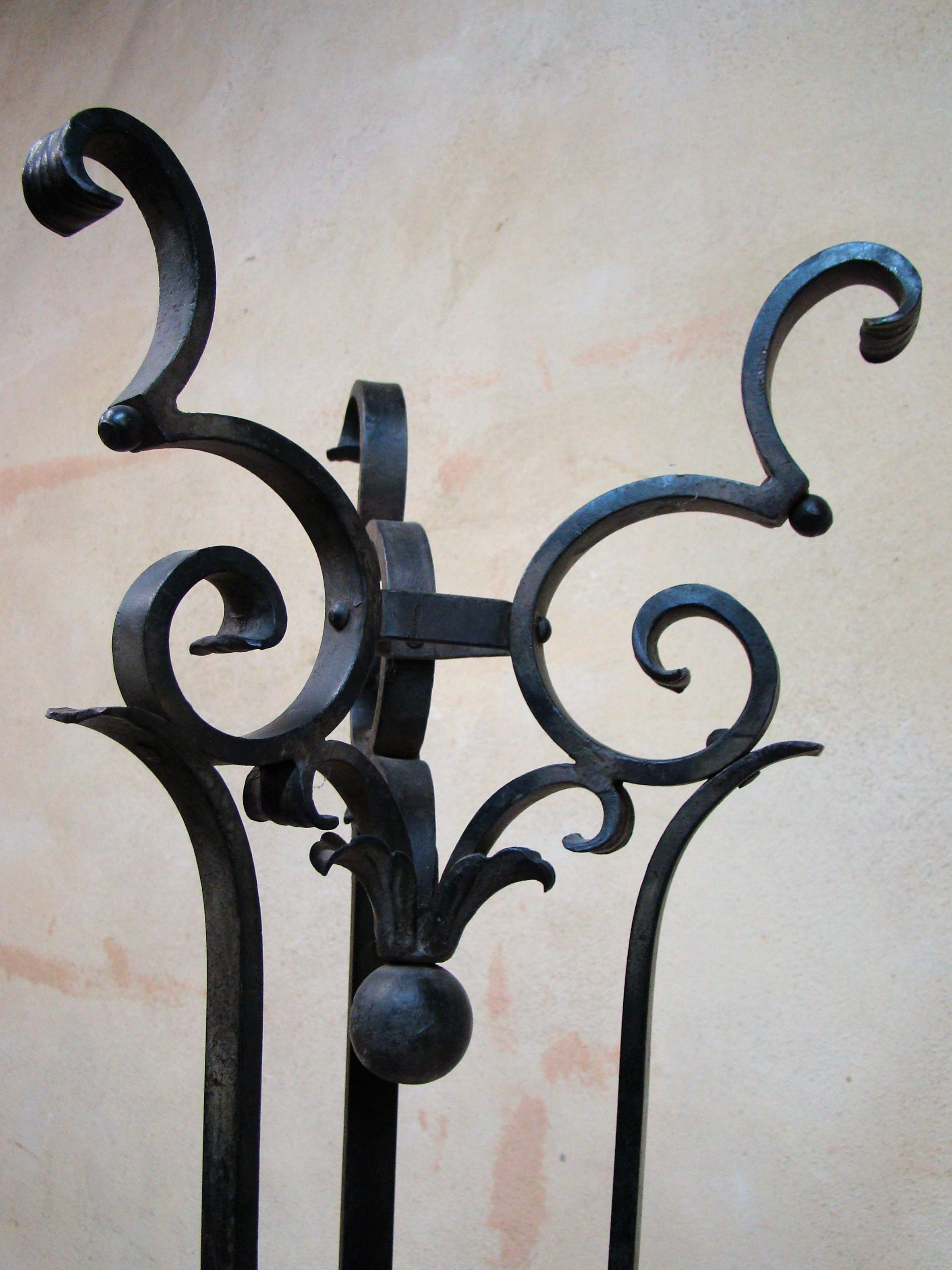 Rancho Monterey Hand Forged Antique Wrought Iron Coat Stand and Hat Rack