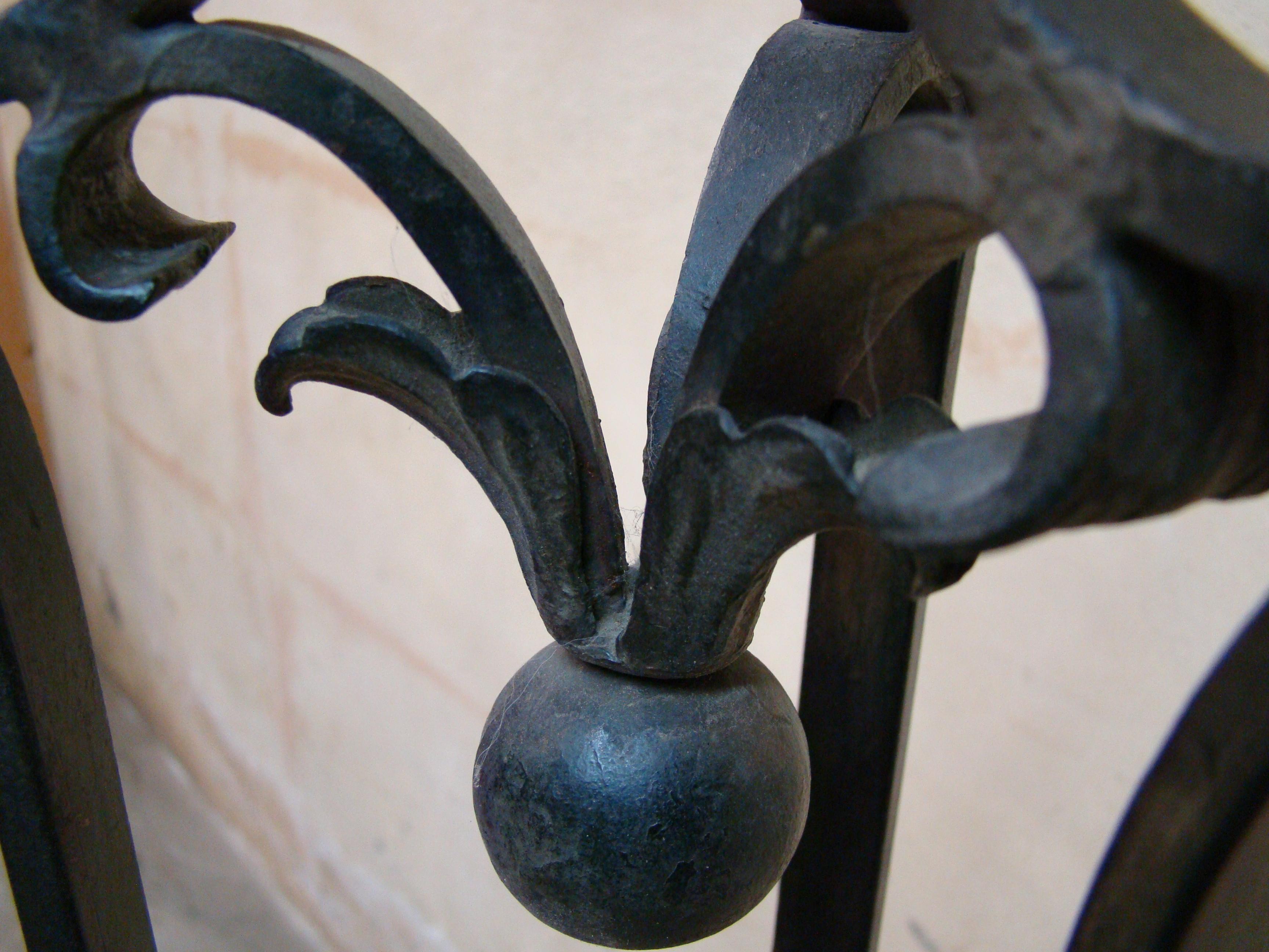 Hand Forged Antique Wrought Iron Coat Stand and Hat Rack In Good Condition In Denver, CO