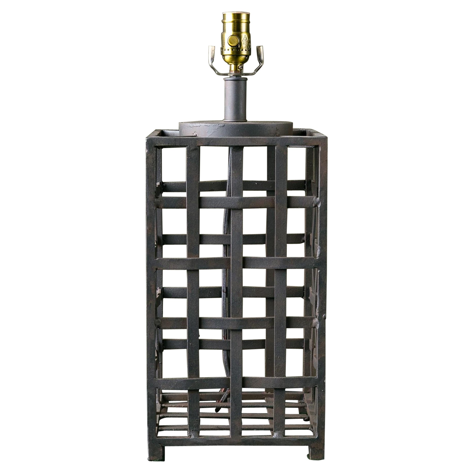 Hand Forged, Arts& Crafts Style Woven Iron Table Lamp