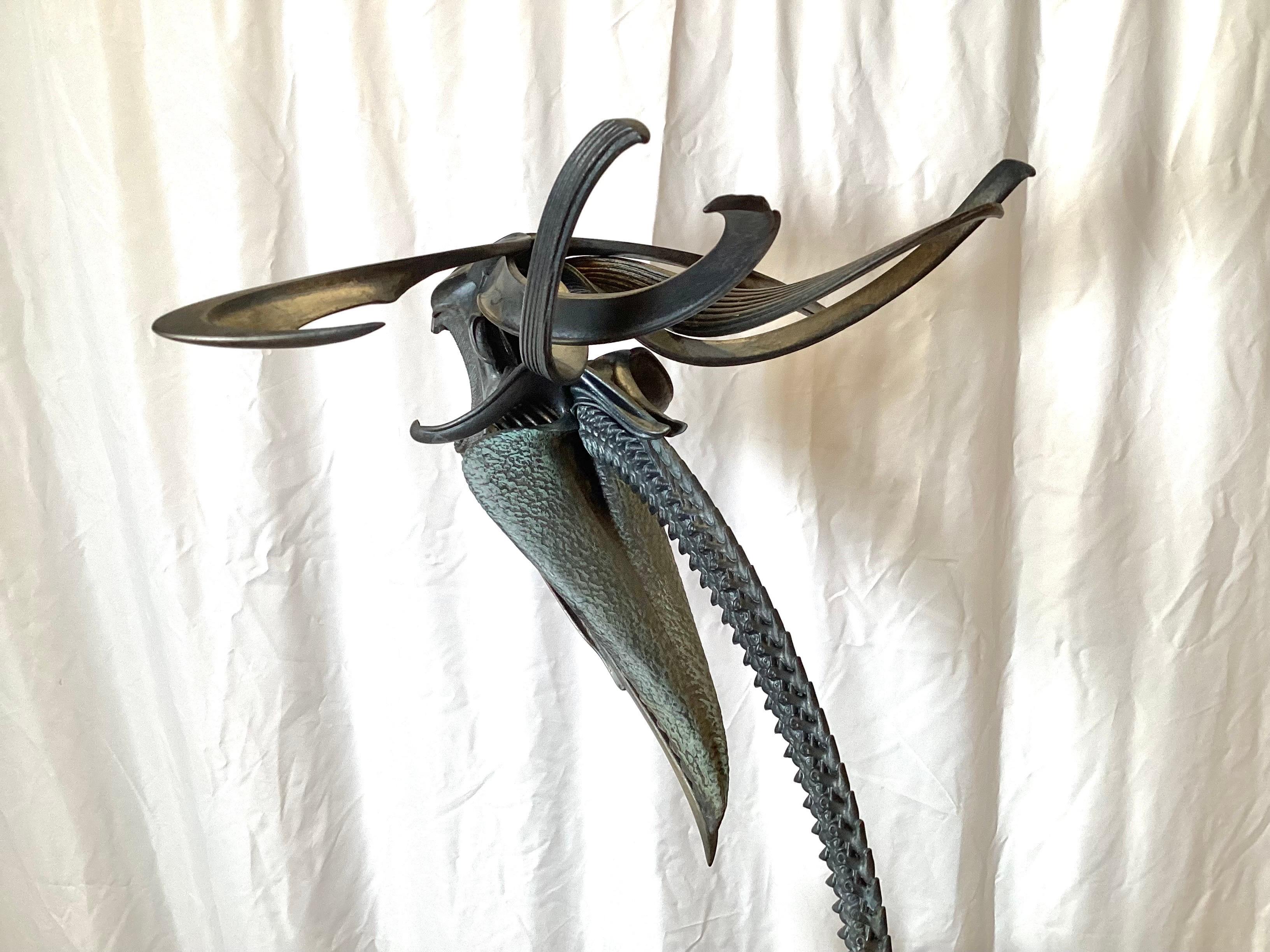 Hand Forged Bronze Sculpture Titled Organic Remnant by Lawrence Welker IV For Sale 4