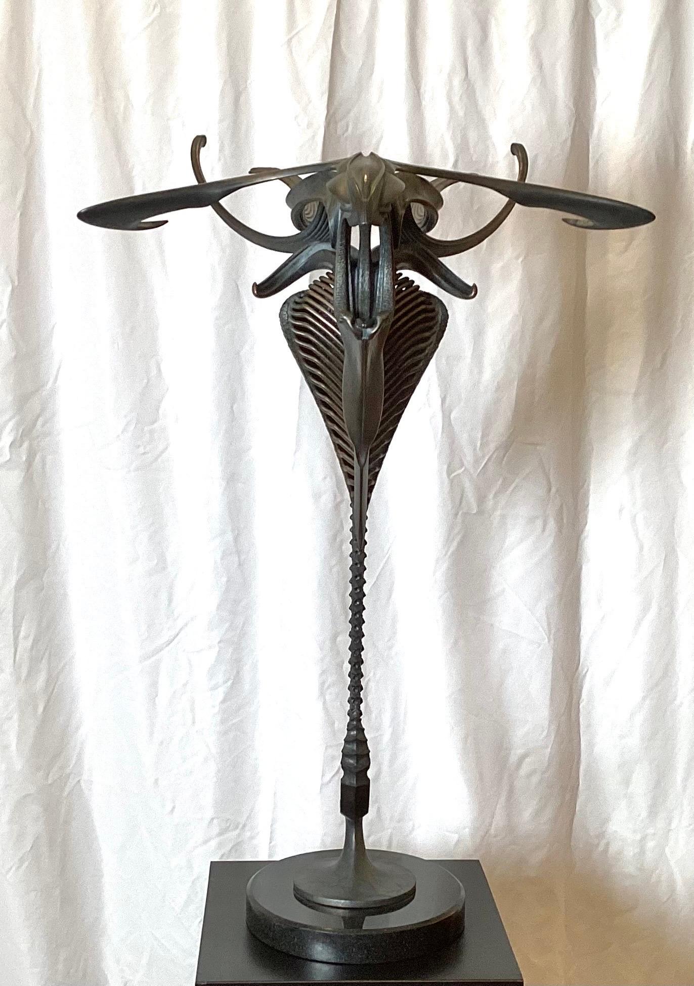 Modern Hand Forged Bronze Sculpture Titled Organic Remnant by Lawrence Welker IV For Sale
