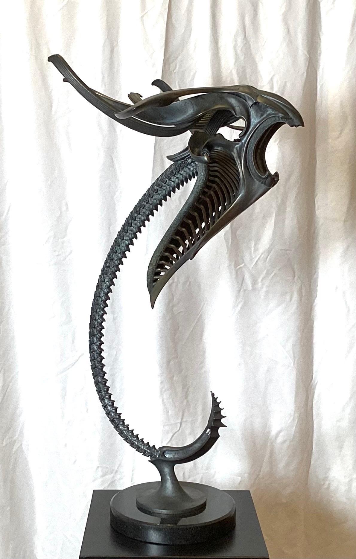 American Hand Forged Bronze Sculpture Titled Organic Remnant by Lawrence Welker IV For Sale