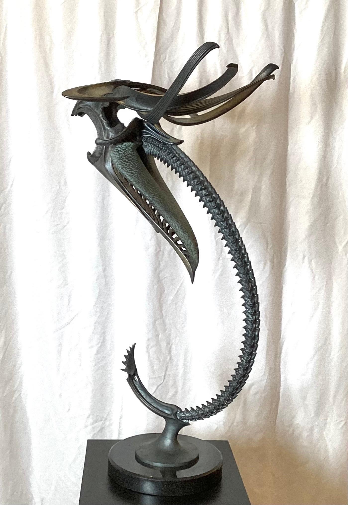 Hand Forged Bronze Sculpture Titled Organic Remnant by Lawrence Welker IV In Excellent Condition For Sale In Lambertville, NJ