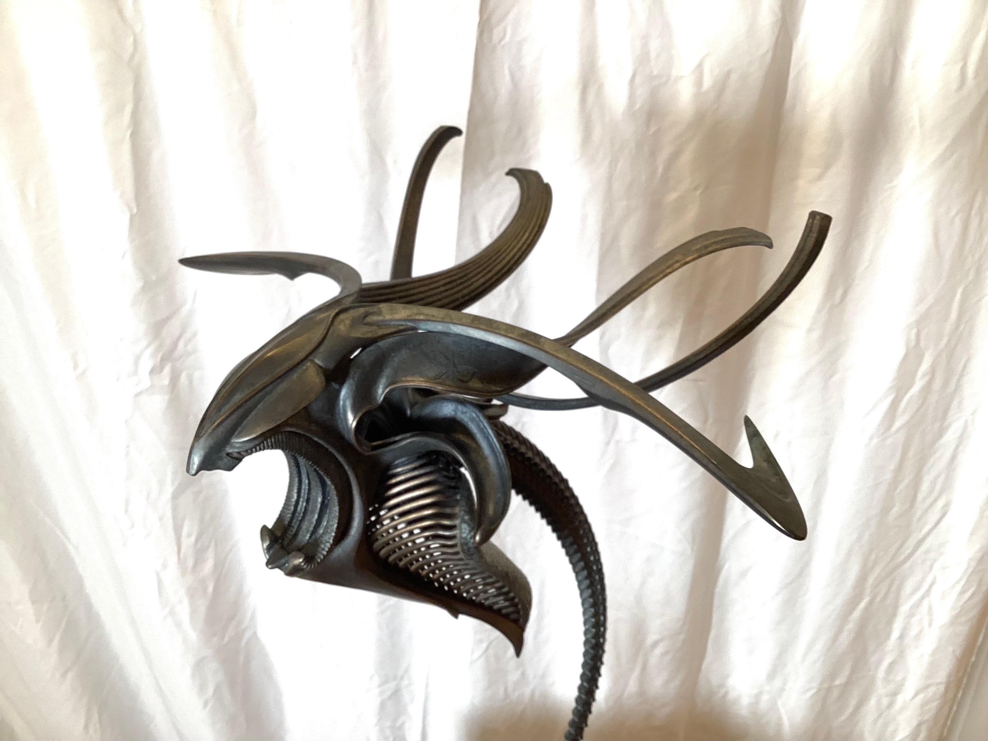 Contemporary Hand Forged Bronze Sculpture Titled Organic Remnant by Lawrence Welker IV For Sale