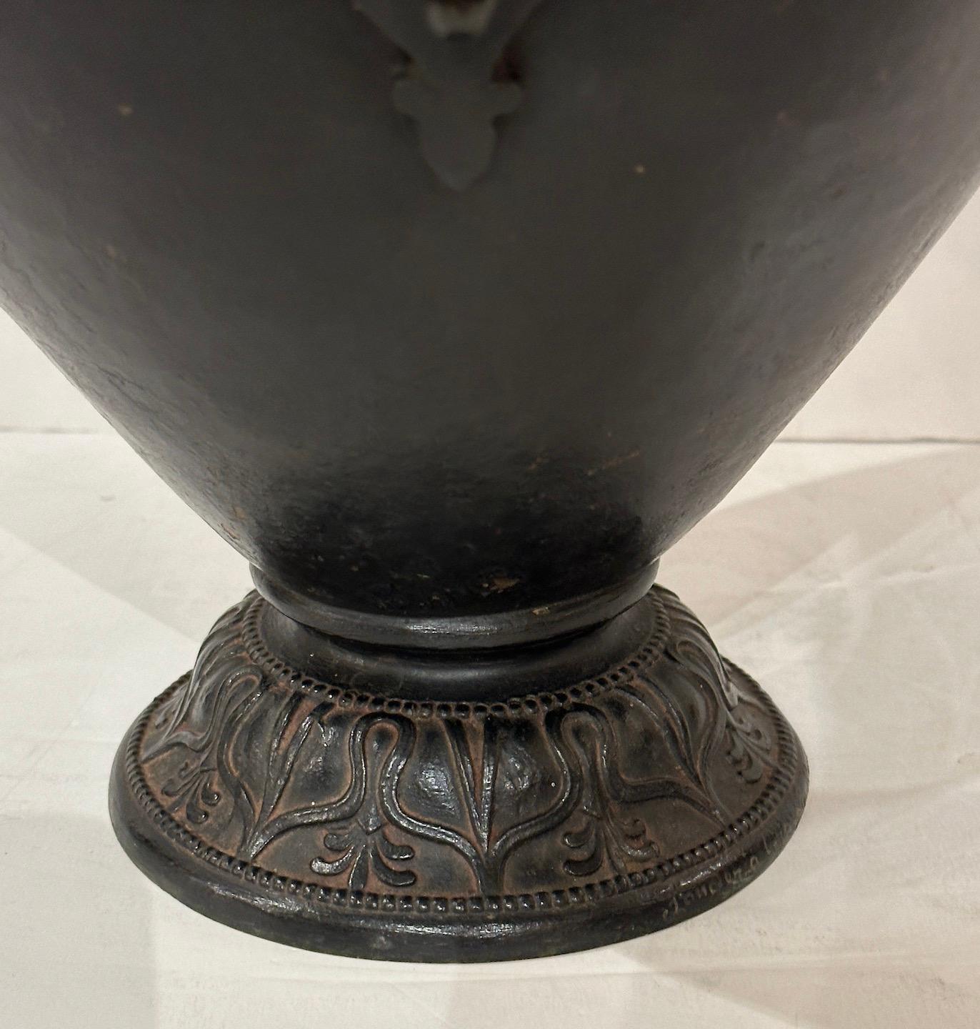 Italian Hand Forged Bronze Urn For Sale