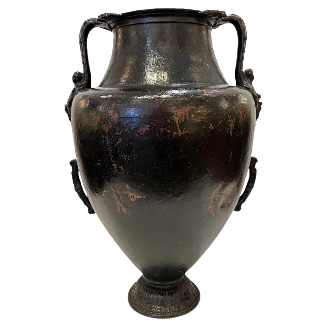 Hand Forged Bronze Urn For Sale