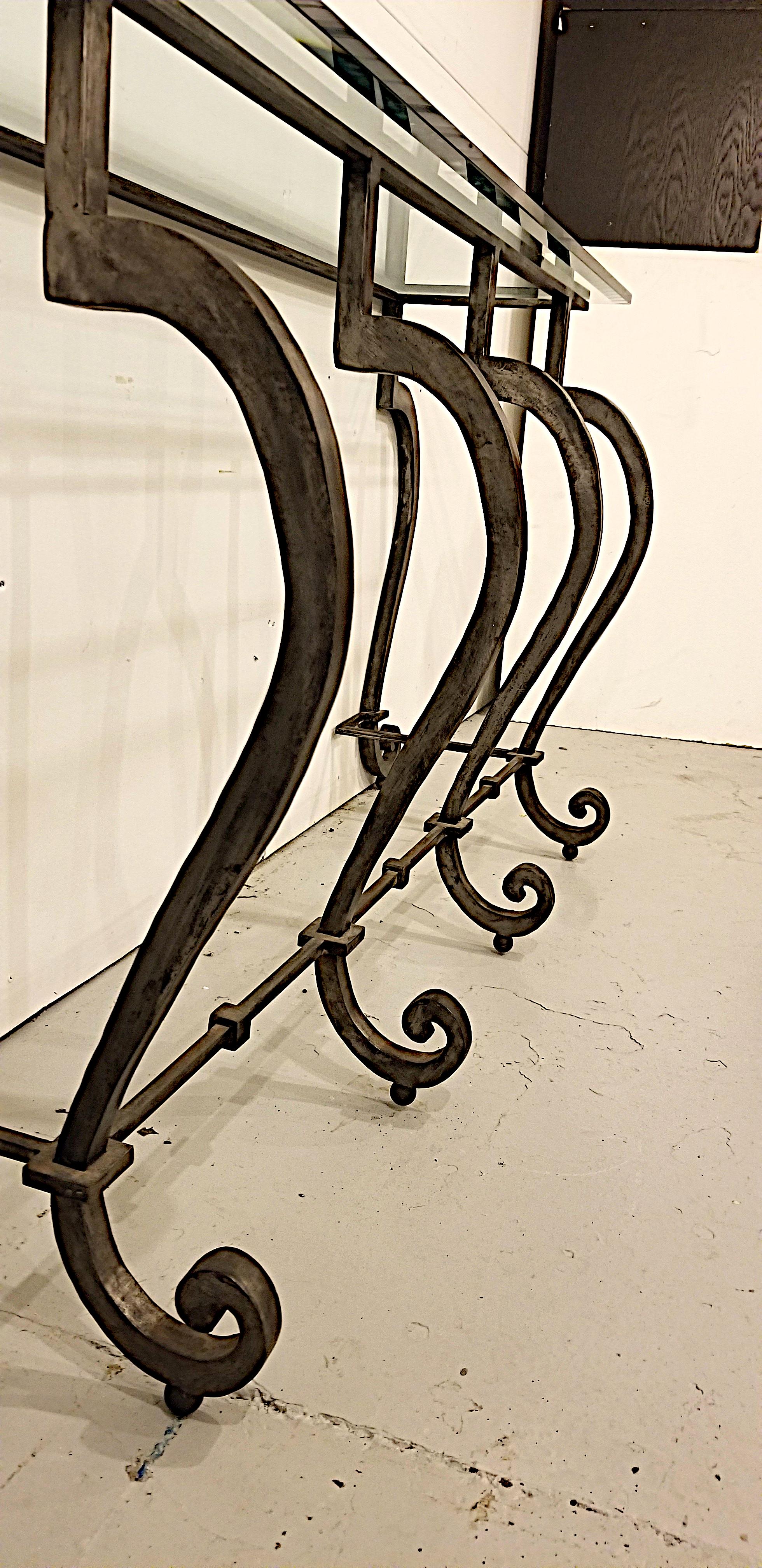 Mid-20th Century Hand Forged California Craftsman Iron Console