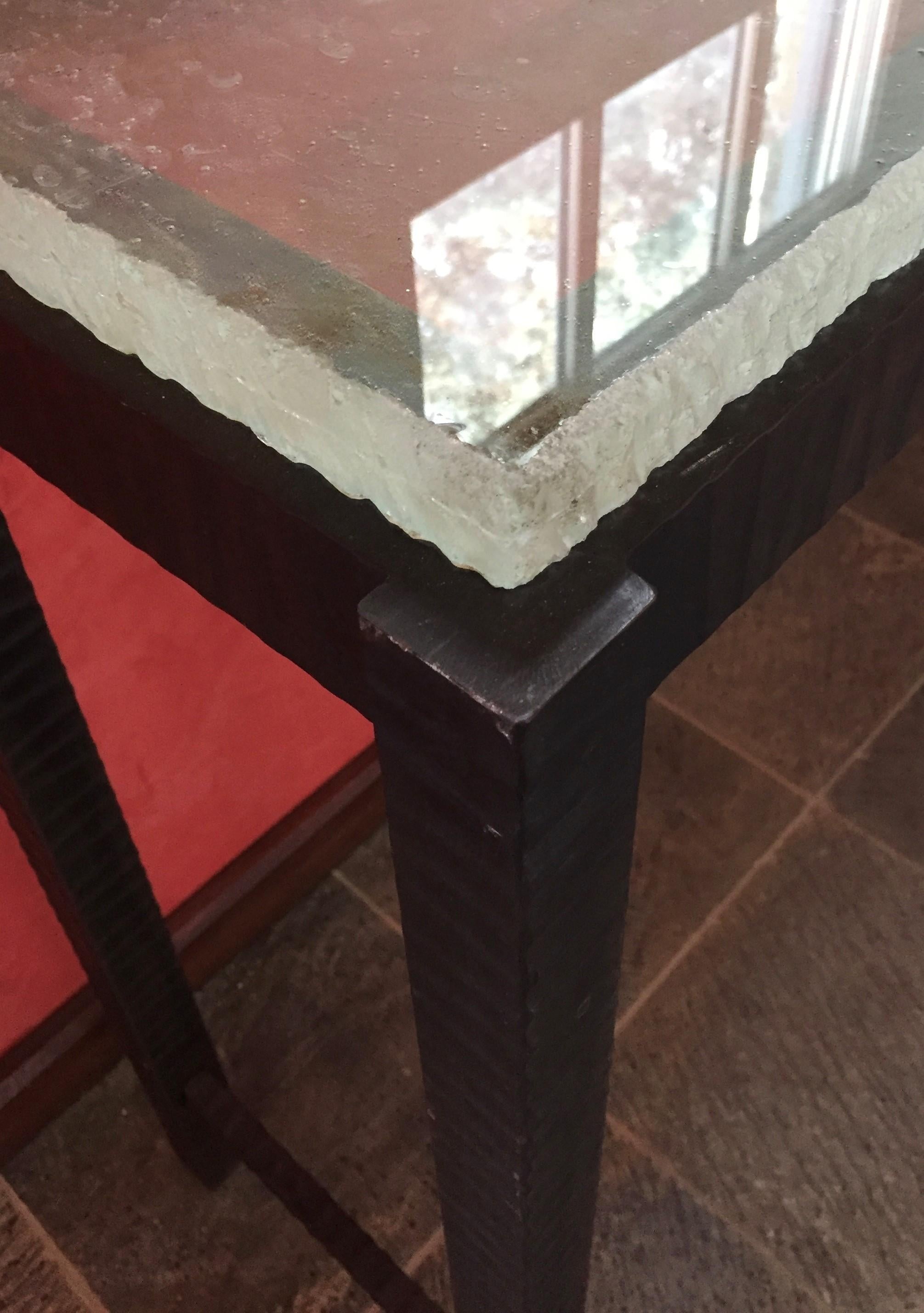 leather console table