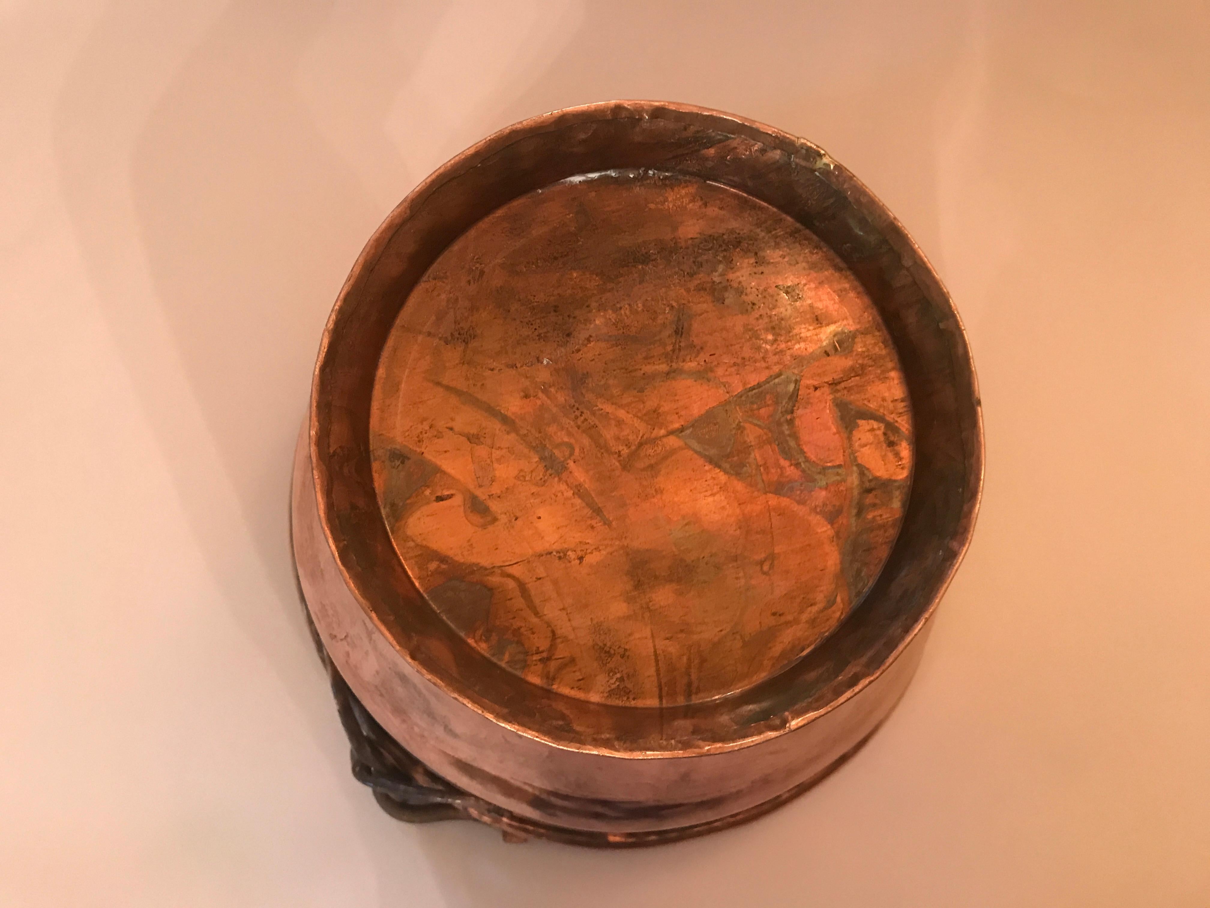 Hand-Forged Copper Bucket In Good Condition In Southampton, NY