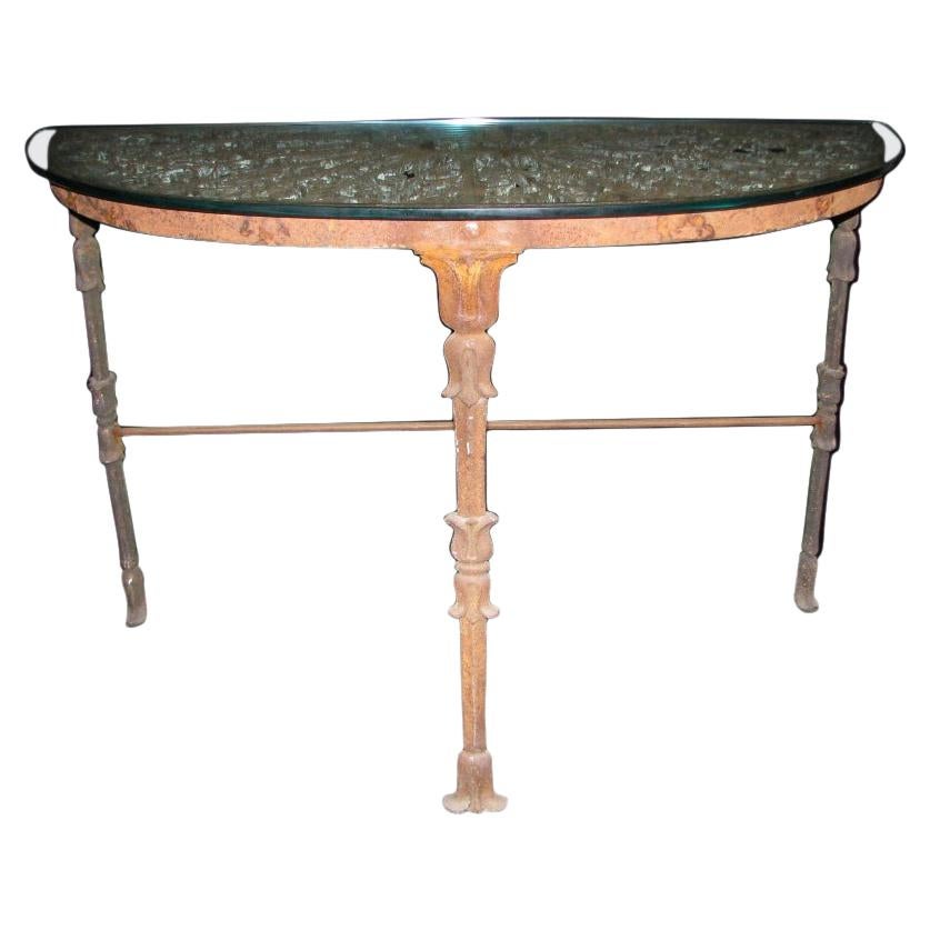 Hand Forged Demi-Lune Wrought Iron Console