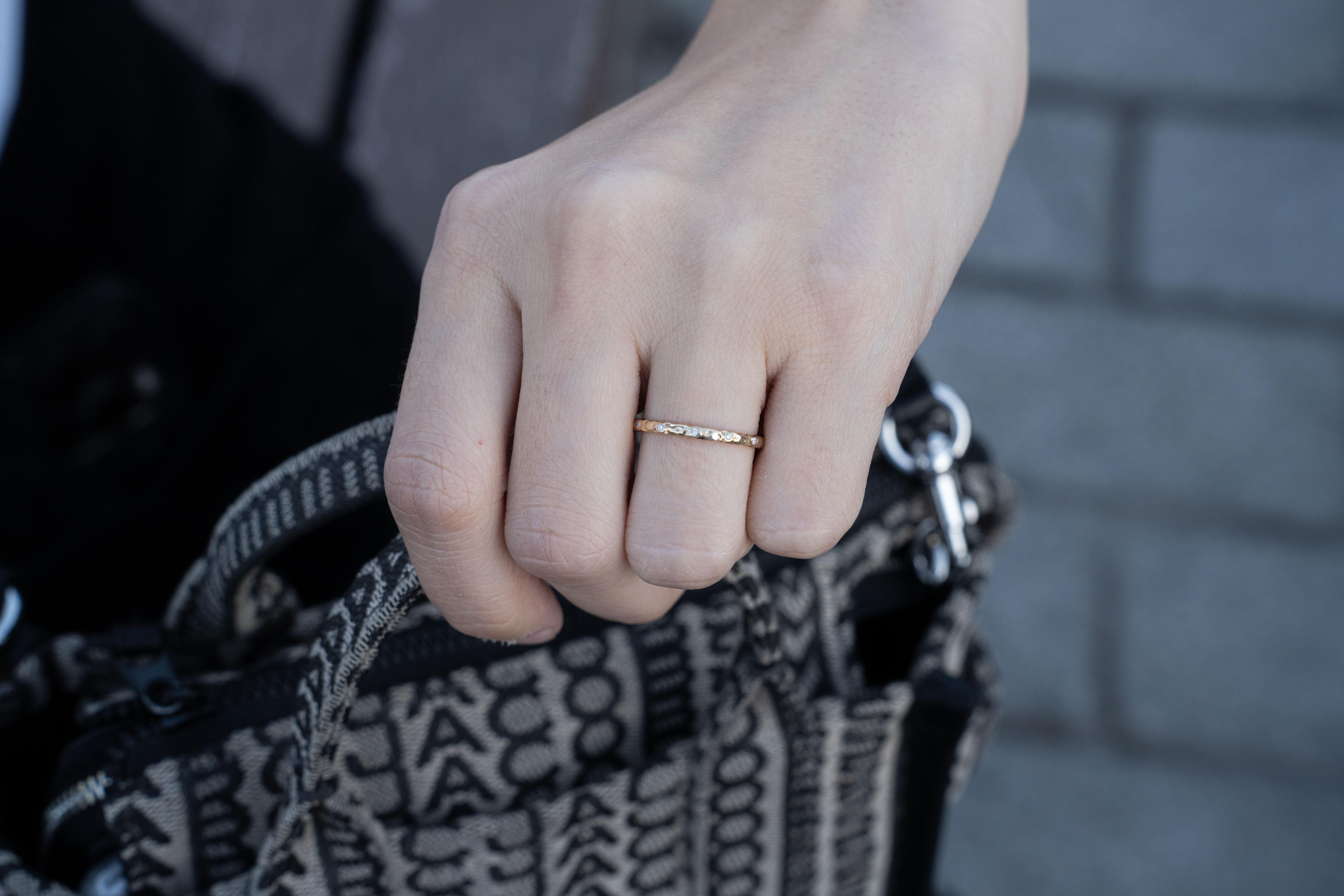 For Sale:  Hand Forged Diamond Wedding Band 2