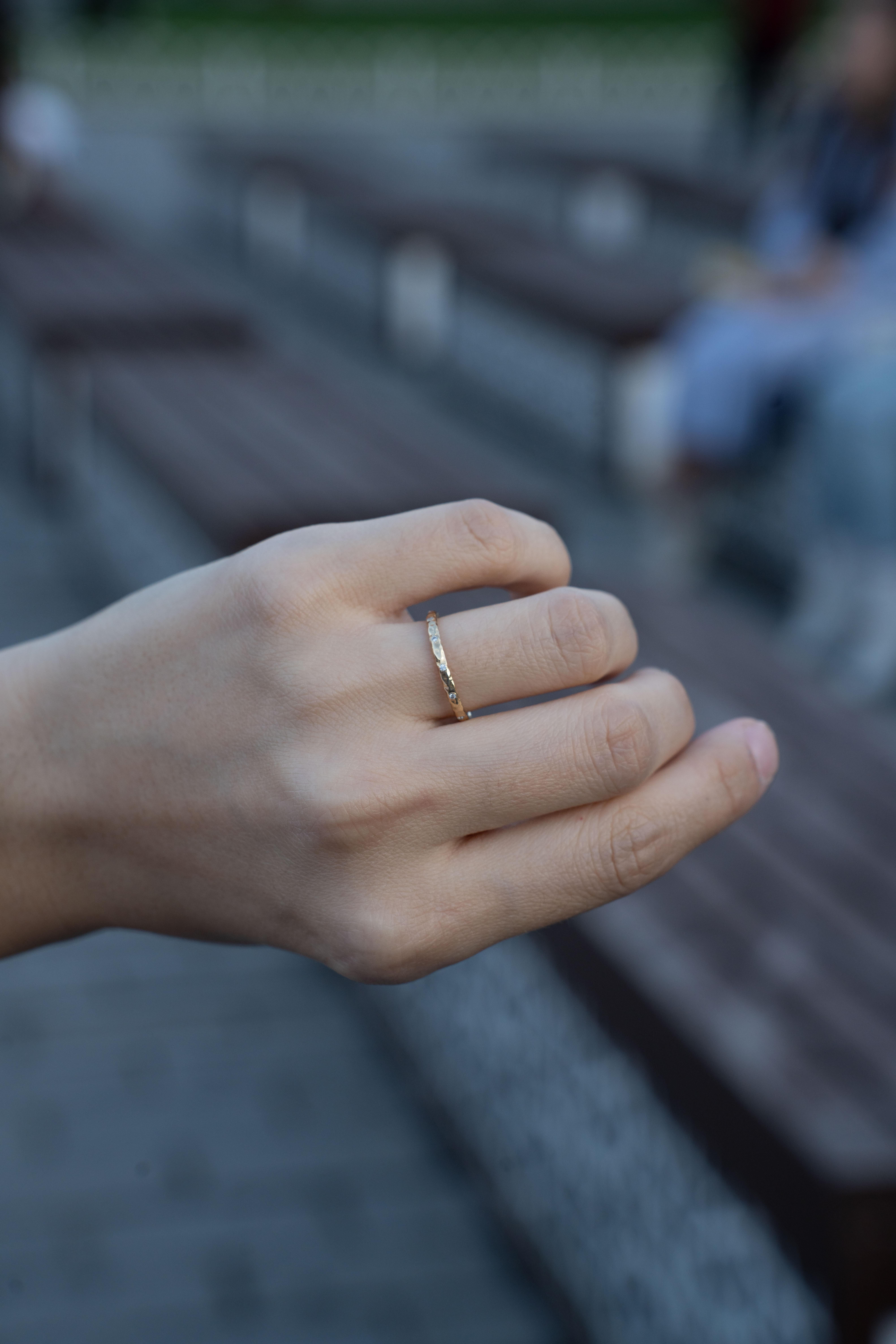 For Sale:  Hand Forged Diamond Wedding Band 3