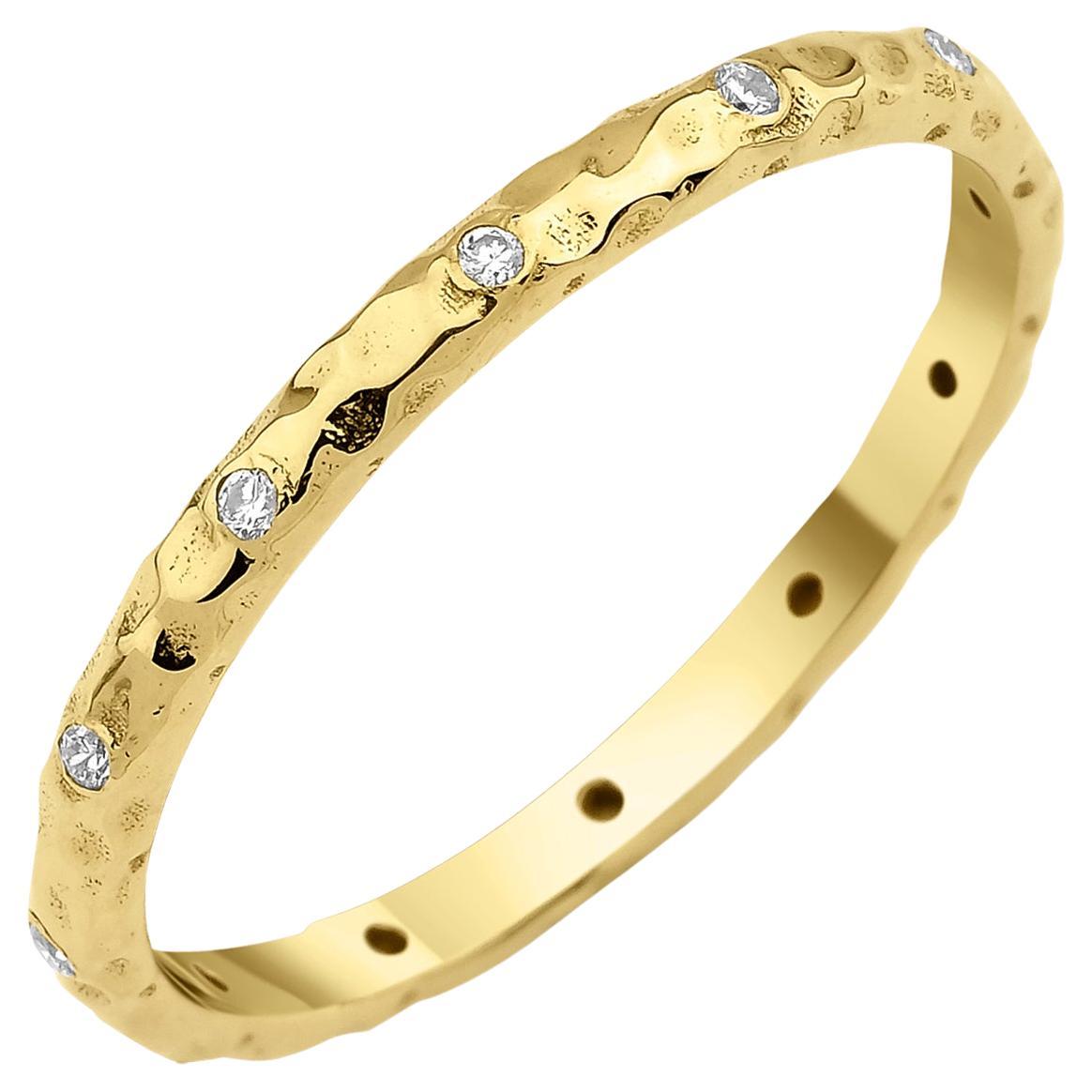 For Sale:  Hand Forged Diamond Wedding Band
