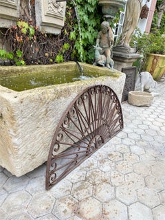 Hand Forged Iron Antique Spanish Overdoor Headboard Panel Los Angeles Dealer CA