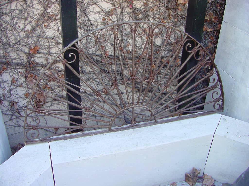 Hand Forged Iron Antique Spanish Overdoor Headboard Panel Los Angeles Dealer CA For Sale 1