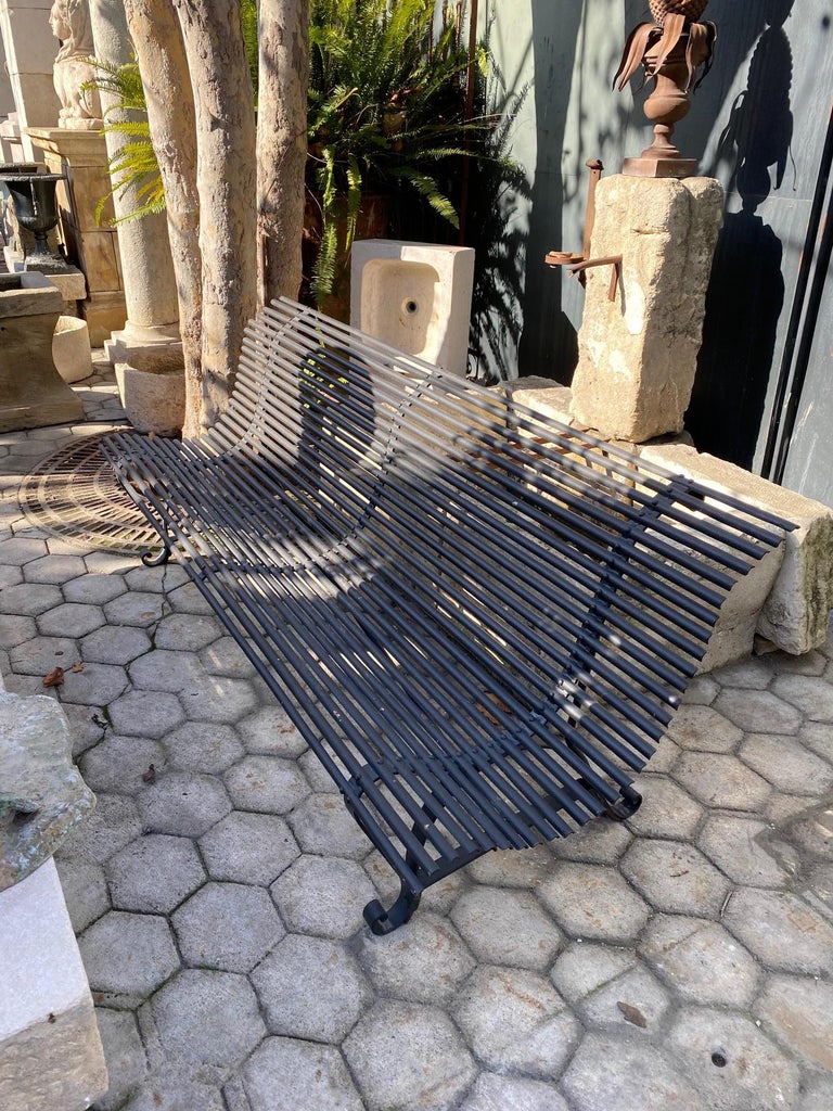 Hand Iron Arras Style Garden Bench Seat antiques furniture Los