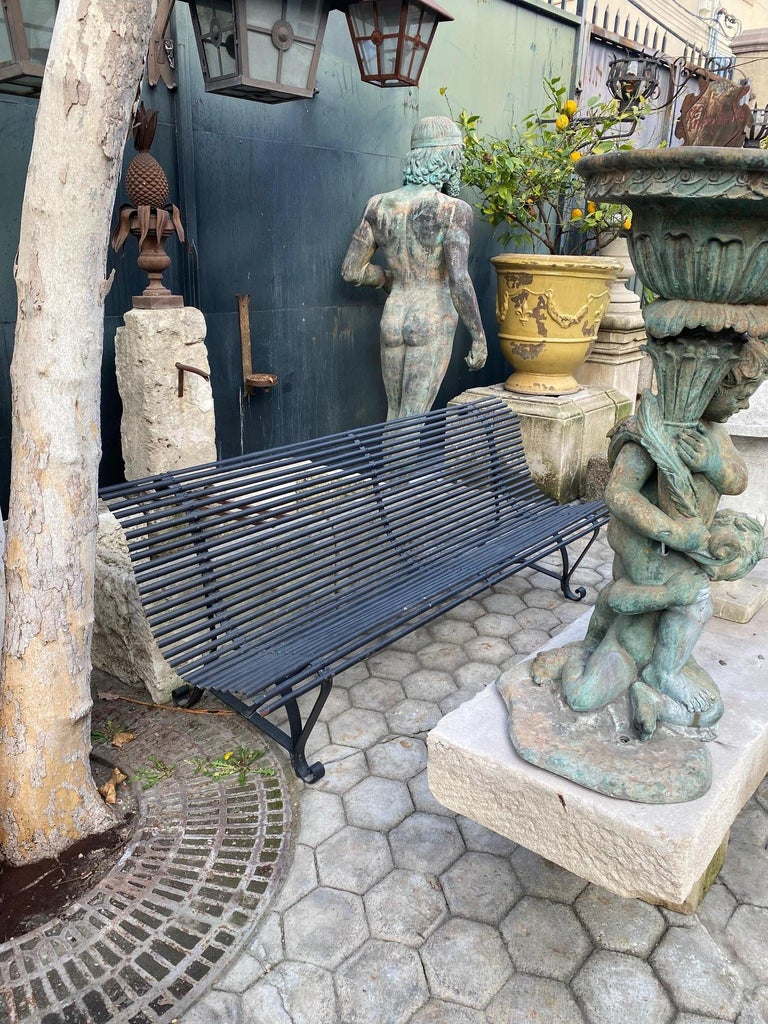 Hand Iron Arras Style Garden Bench Seat antiques furniture Los