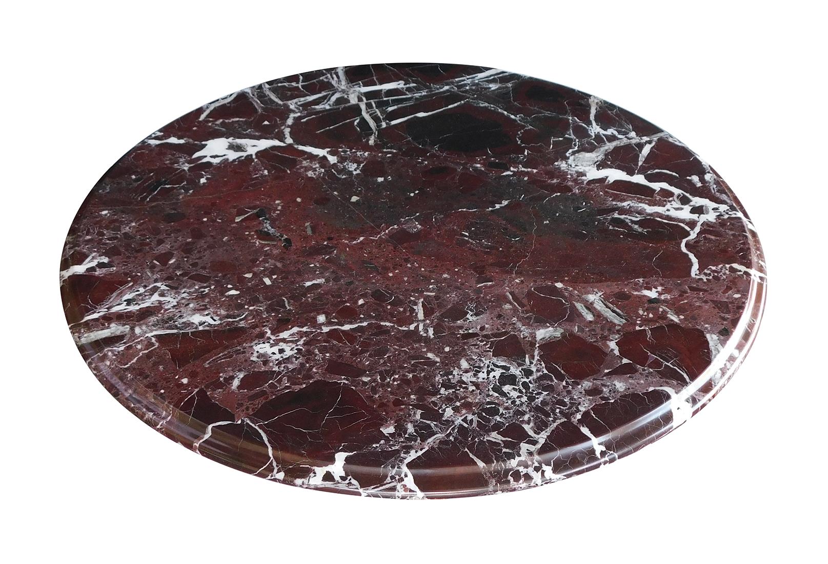Marbre Table centrale/table d'appoint en fer forgé à la main avec plateau en marbre, style Gilbert Poillerat en vente