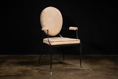Hand Forged Iron Chair in Pavoni Leather by Costantini, Andre, In Stock