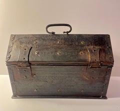 Hand Forged Iron Chest or Keepsake Box with Lid and Detailing