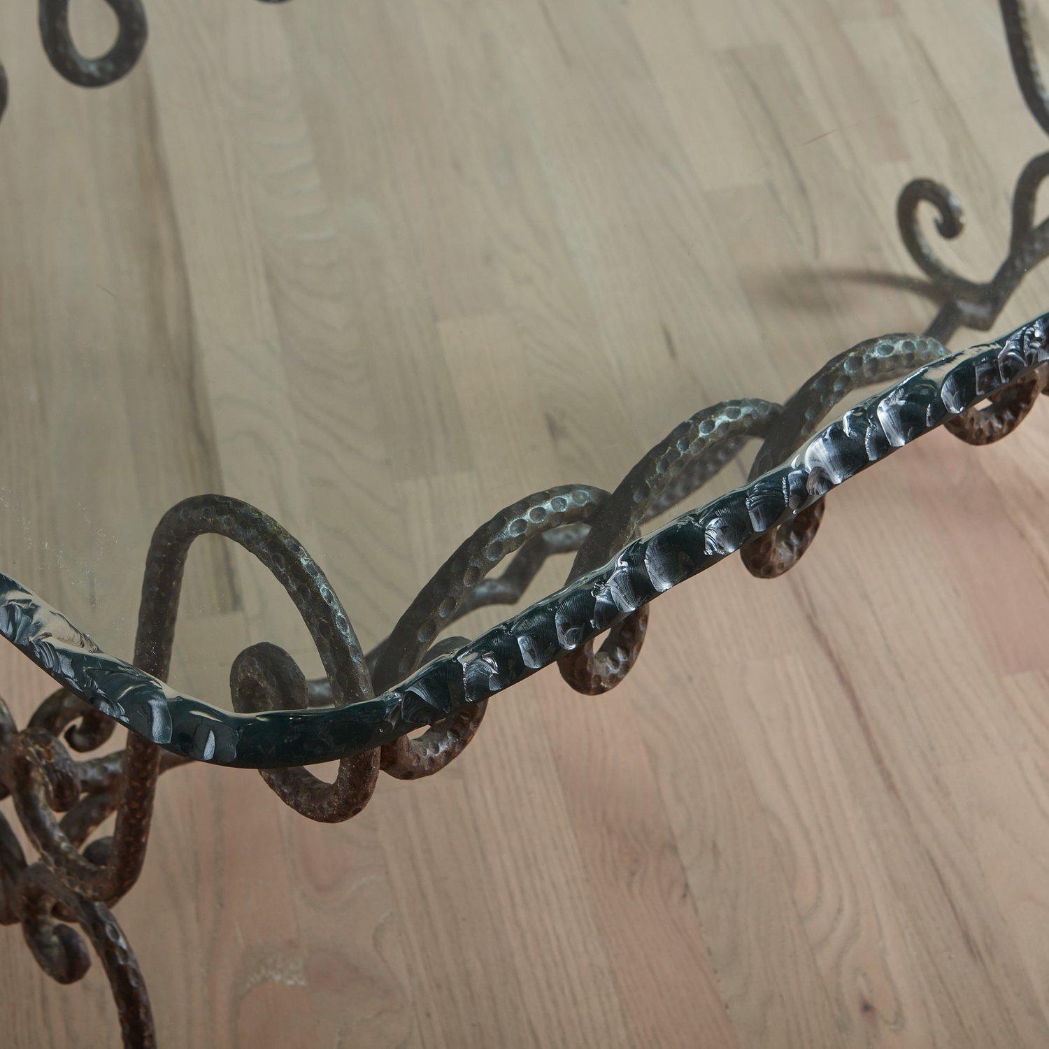 Hand Forged Iron Coffee Table in the Style Garouste & Bonetti, Italy 1960s For Sale 4