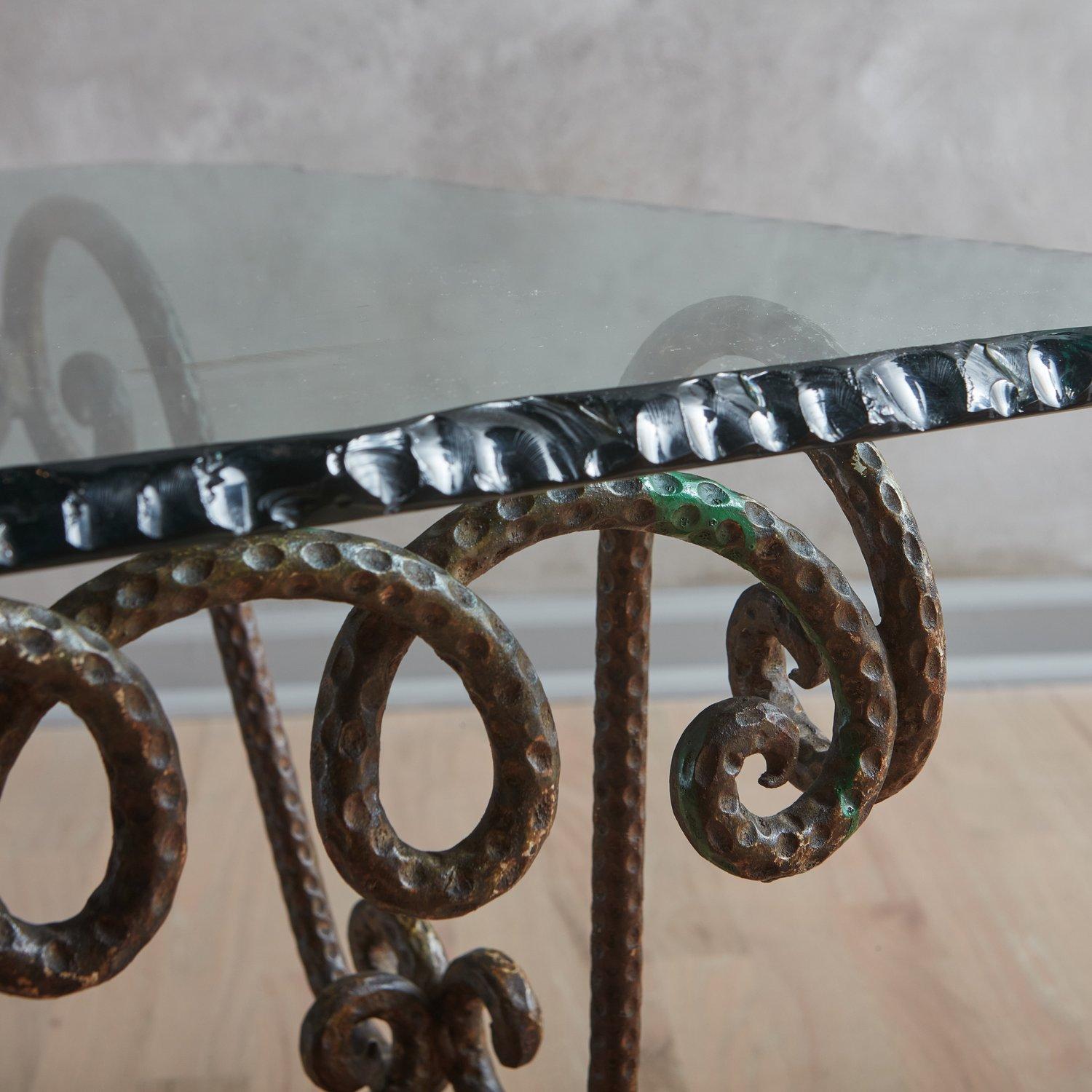 Hand Forged Iron Coffee Table in the Style Garouste & Bonetti, Italy 1960s In Good Condition For Sale In Chicago, IL