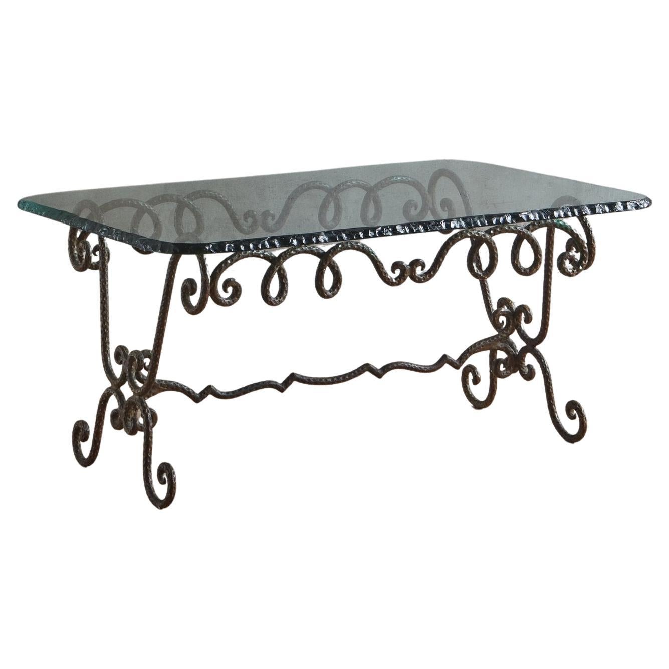 Hand Forged Iron Coffee Table in the Style Garouste & Bonetti, Italy 1960s
