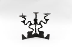 Handgeschmiedete Eisenskulptur Kerzenhalter, 1960er Jahre