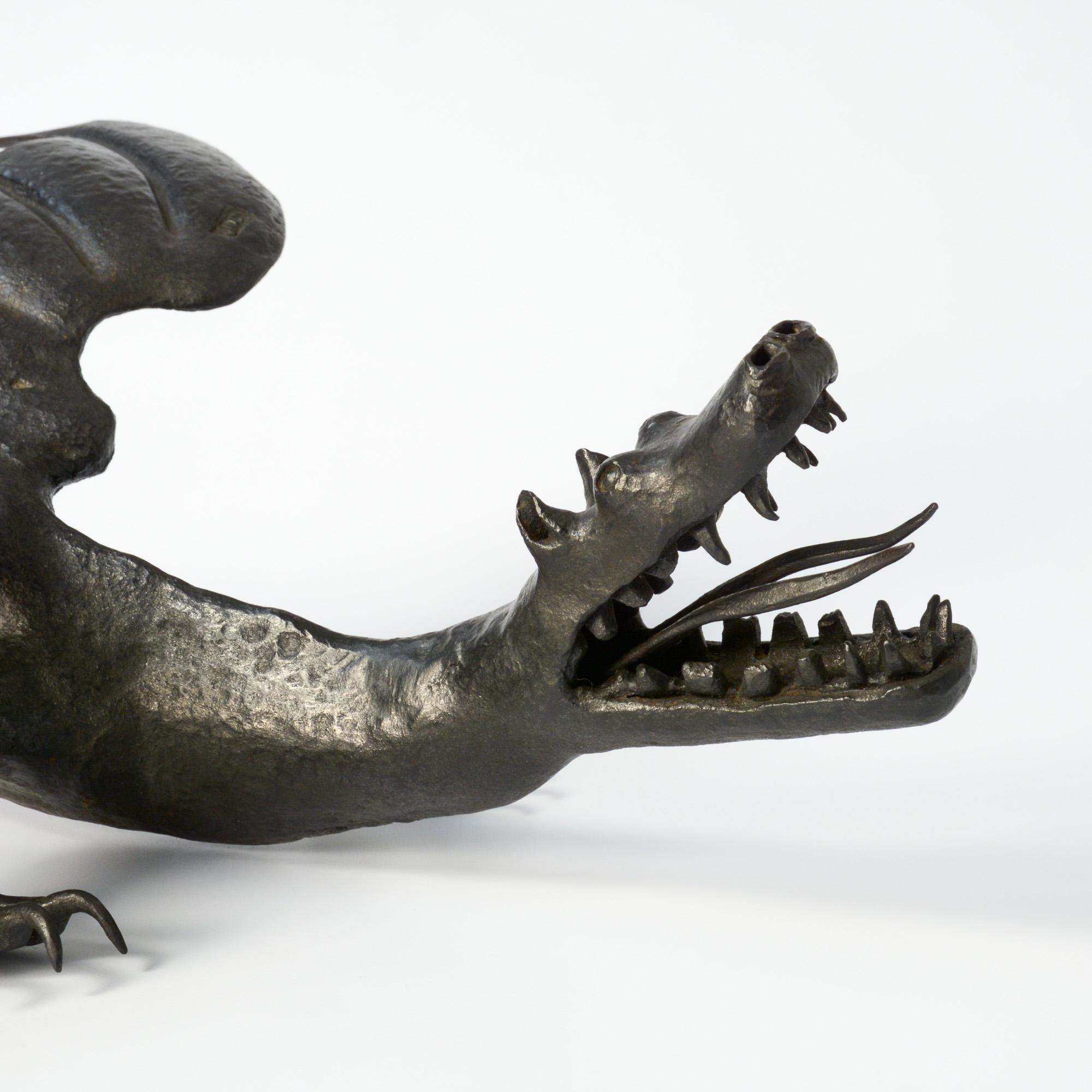 Sculpture de dragon en fer forgé à la main en vente 3