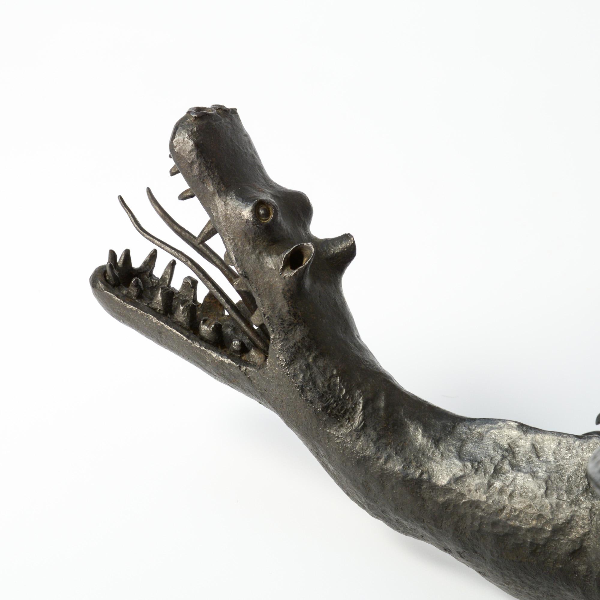 Sculpture de dragon en fer forgé à la main en vente 6
