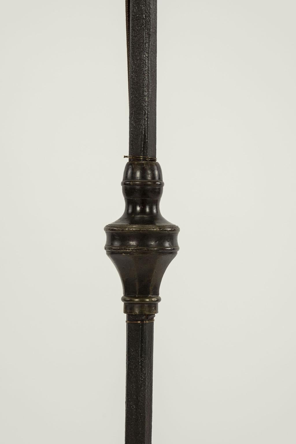 French Provincial Hand-Forged Iron Floor Lamp For Sale
