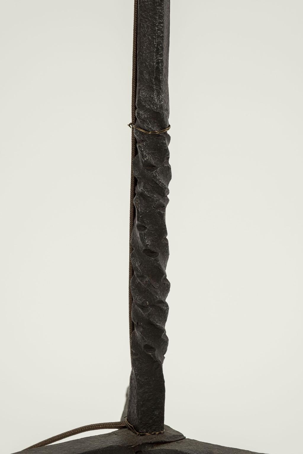 Spanish Hand-Forged Iron Floor Lamp For Sale