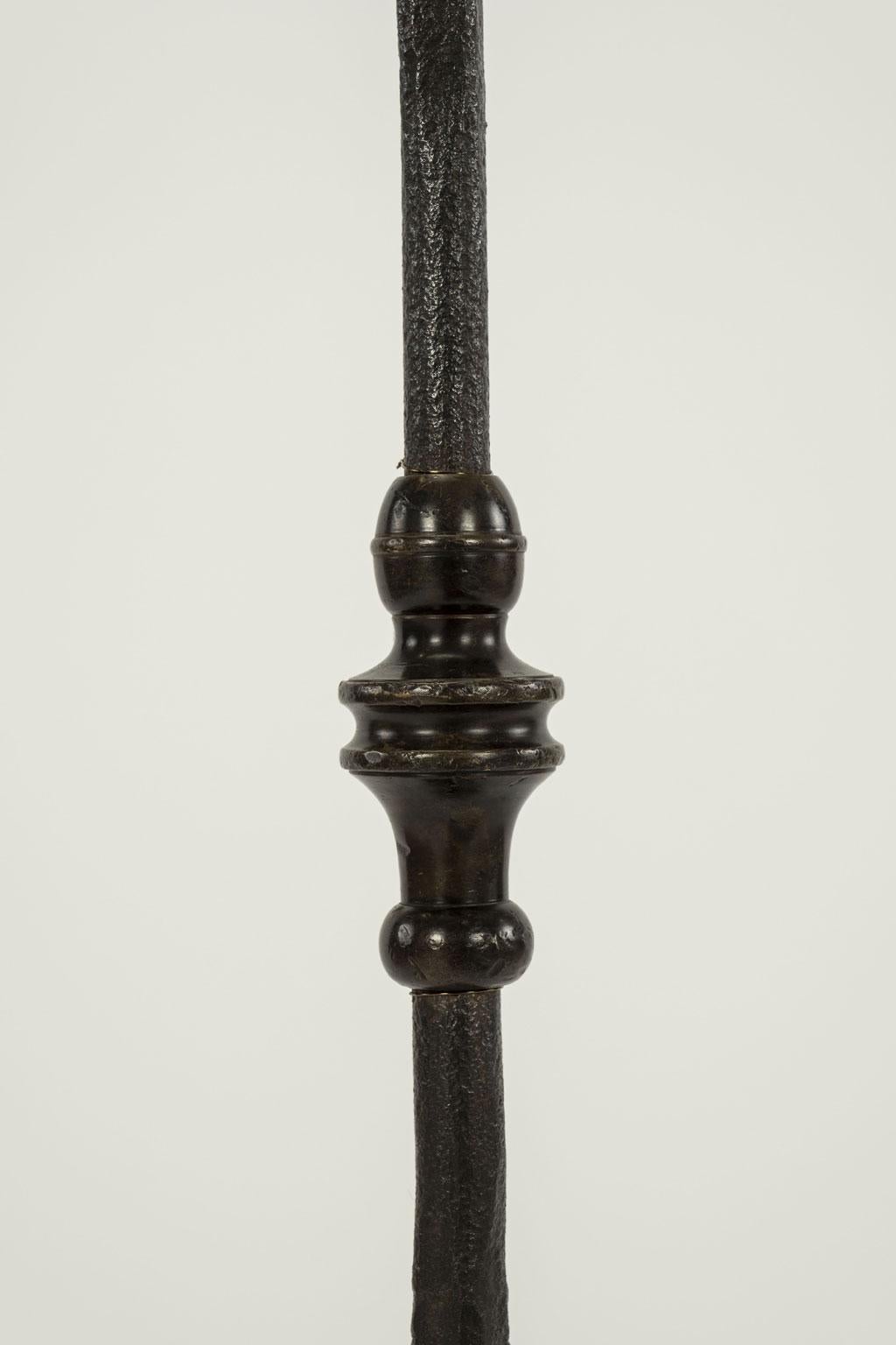 20th Century Hand-Forged Iron Floor Lamp For Sale