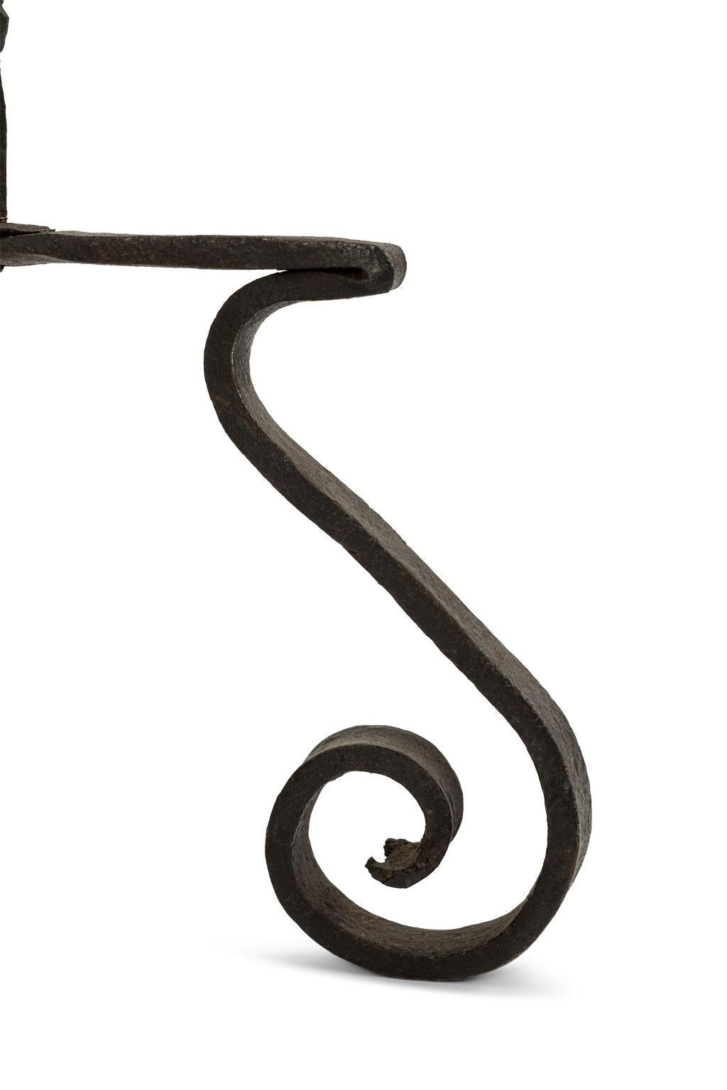 20th Century Hand-Forged Iron Floor Lamp For Sale
