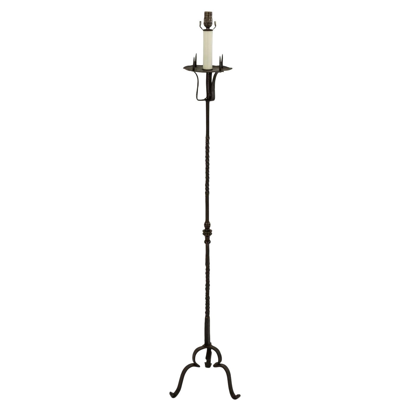 Lampada da terra in ferro forgiato a mano