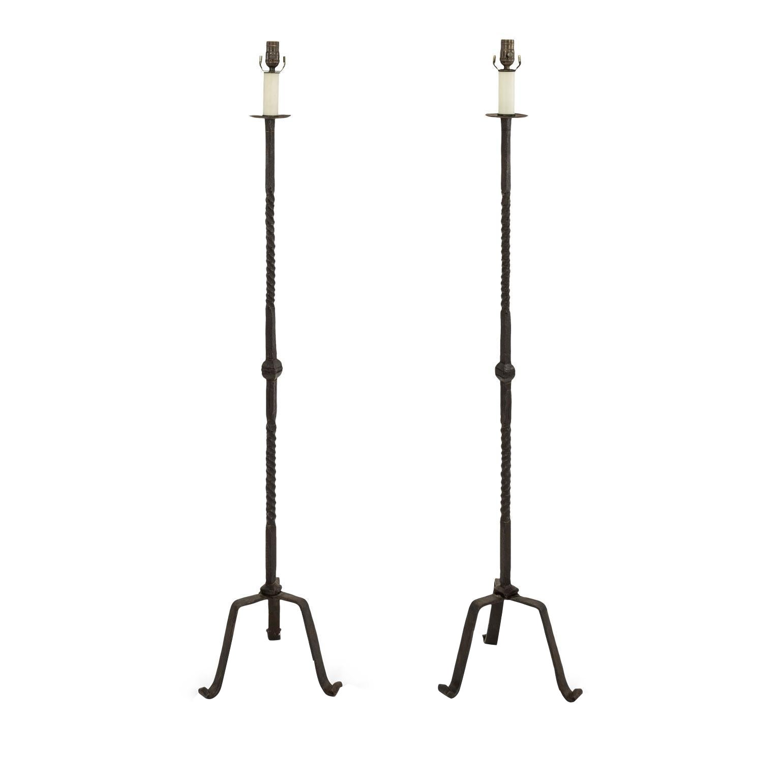 Hand-Forged Iron Heavy Fine Floor Lamps