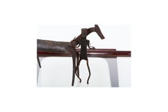 Hand Forged Iron Horse and Rider Sculpture Antique African Tribal Dogon, 1920s