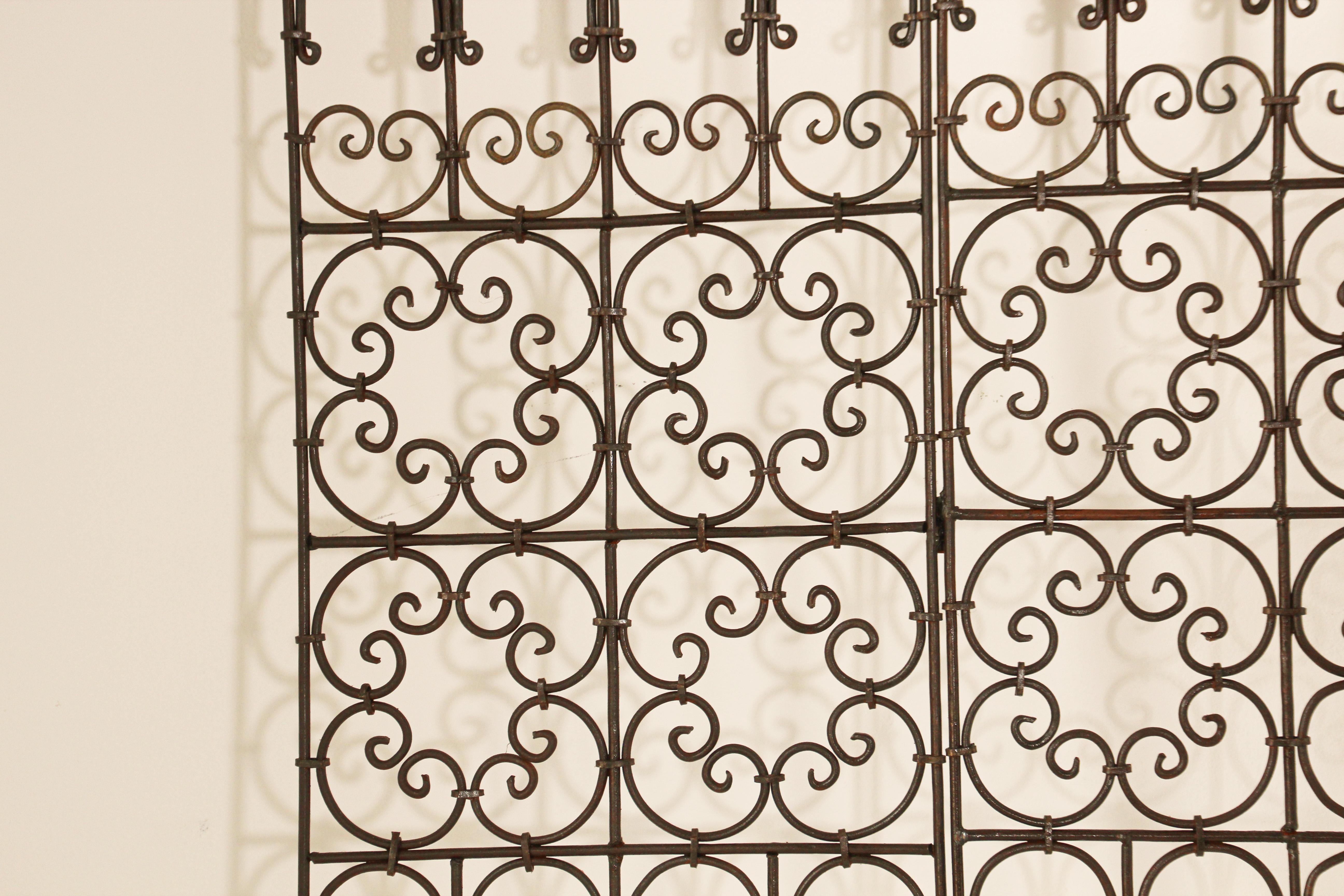 Hand Forged Iron Moorish Folding Screen For Sale 6