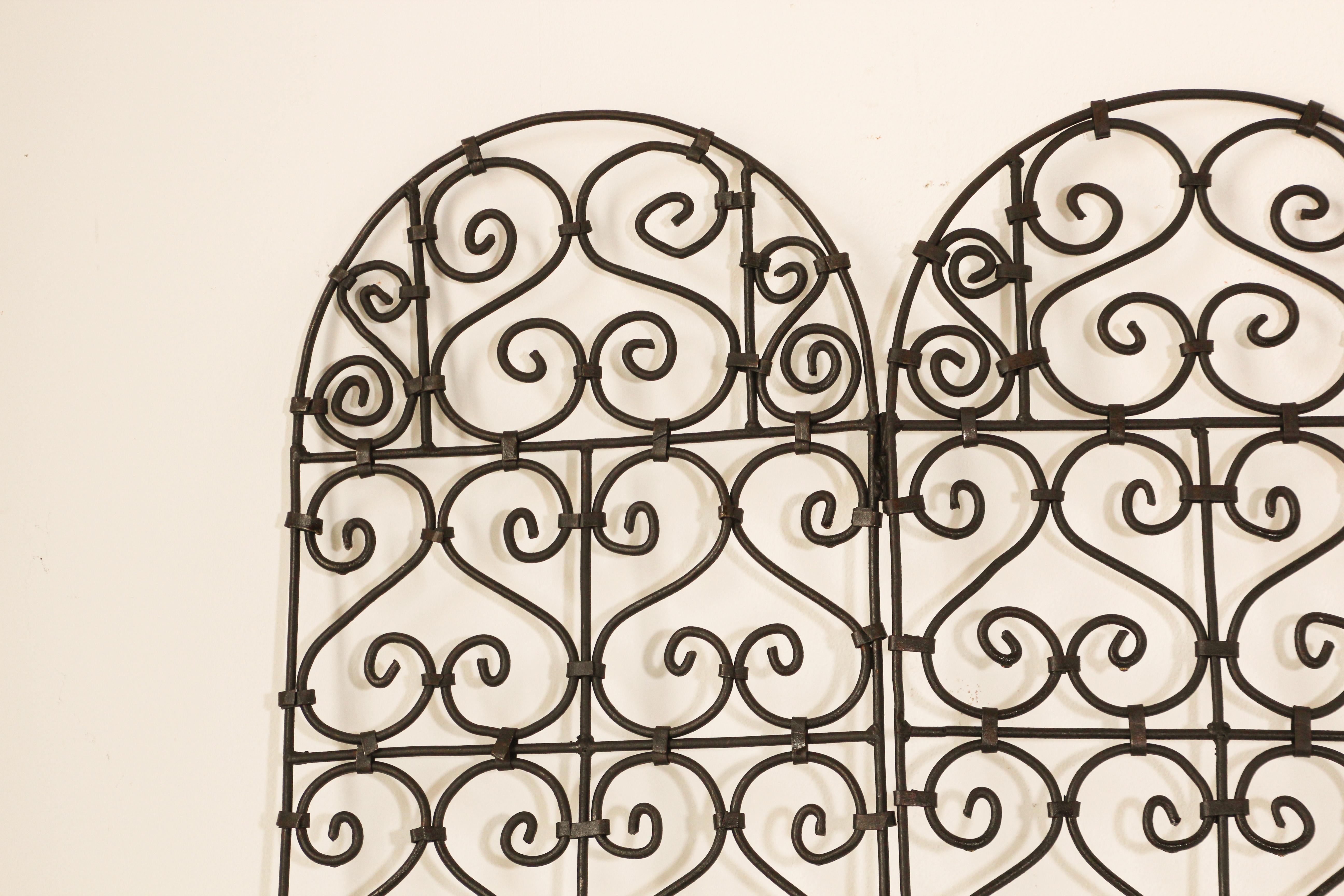 Hand-Crafted Hand Forged Iron Moorish Screen For Sale