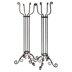 Hand-Forged Iron Plant Stands; Set/2