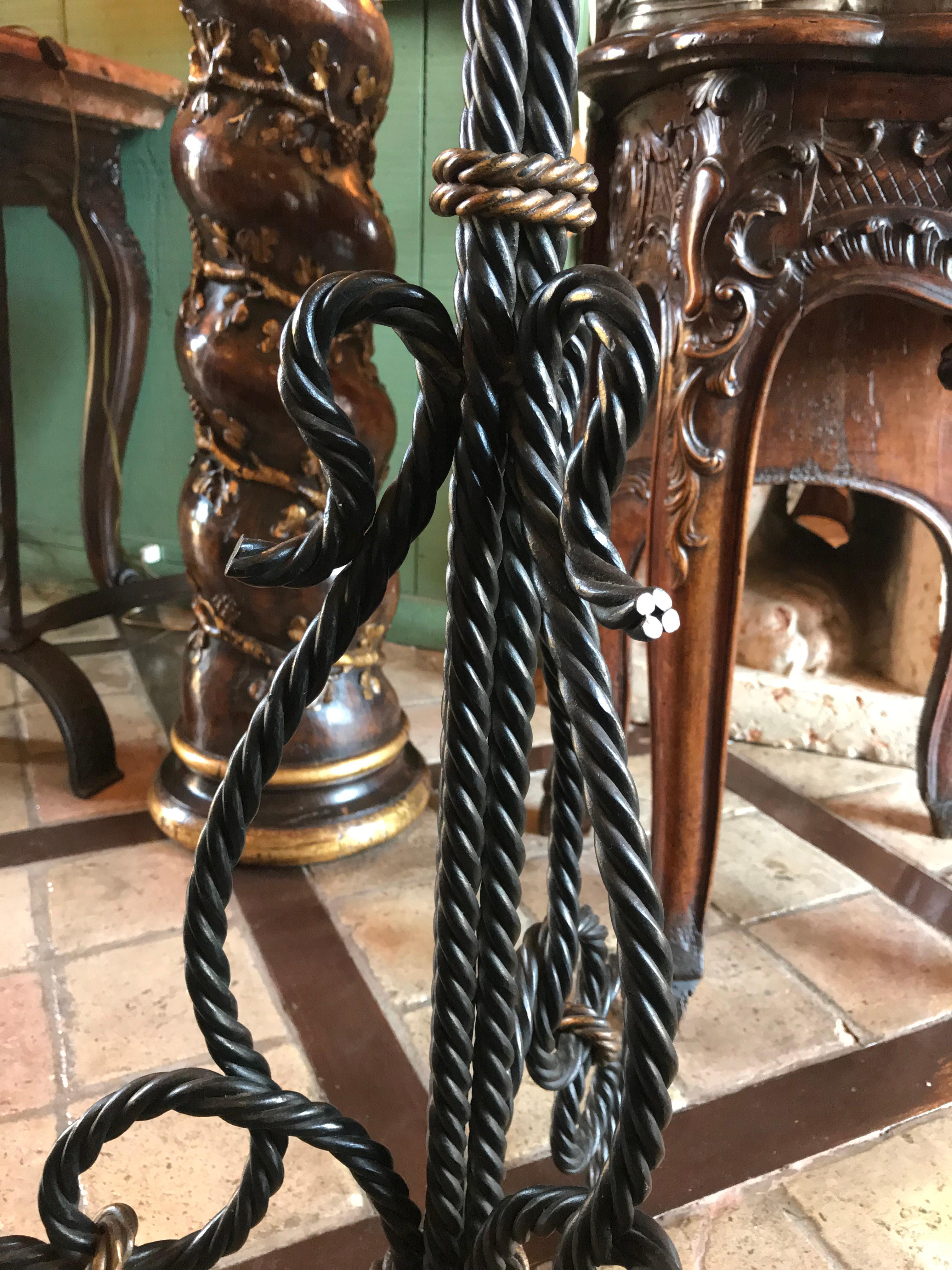 Hand made Forged Iron Floor Lamp soft light w/ Shade Ambiance Antique Dealer LA In Good Condition For Sale In West Hollywood, CA