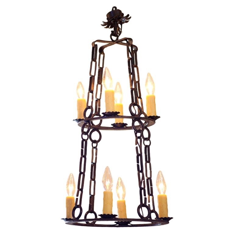 Hand Forged Iron Two-Tier "Richland" Chandelier