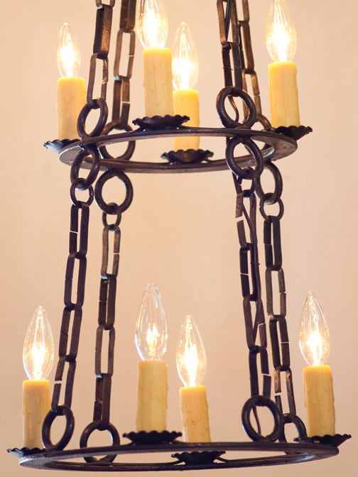 Rustic Hand Forged Iron Two-Tier 