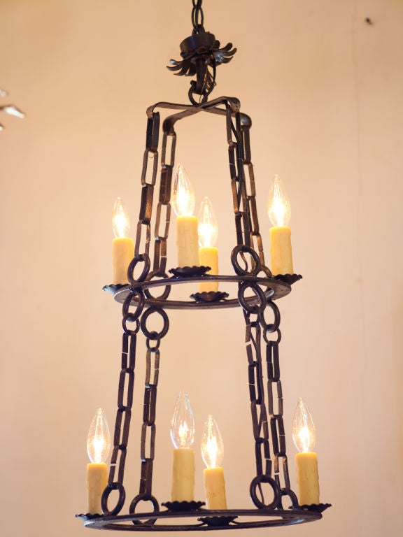 Contemporary Hand Forged Iron Two-Tier 