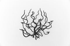 Hand-forged metal design tree of life wall sculpture candle holder, 1960s