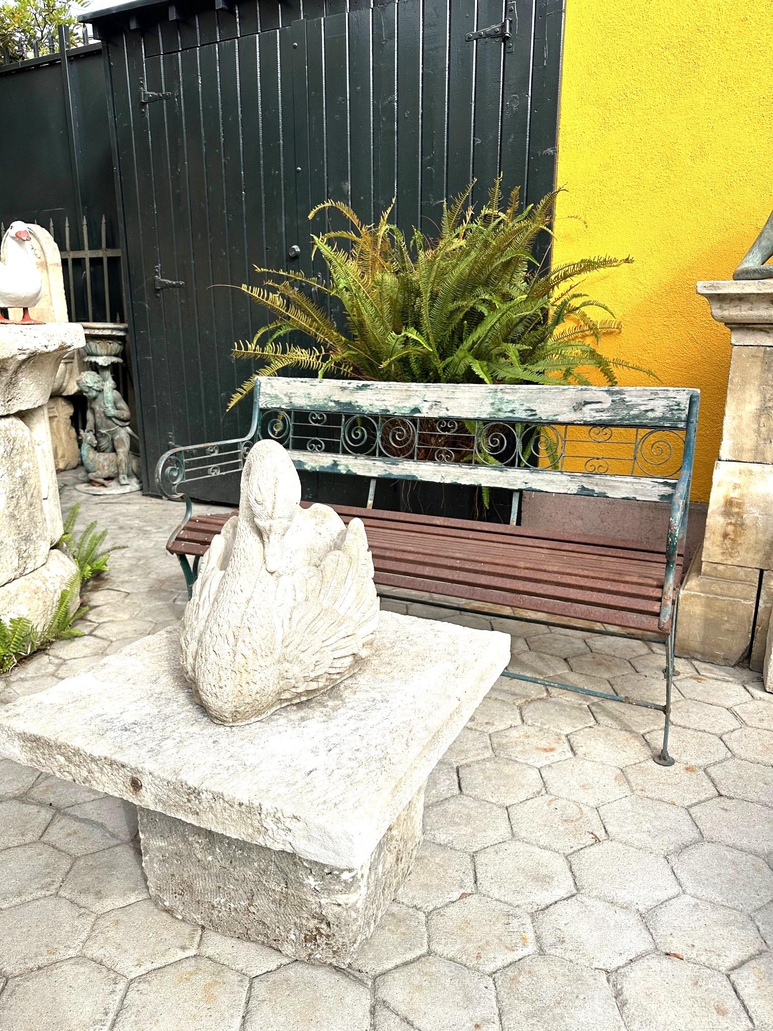 Panchina da giardino in metallo e Wood Wood forgiata a mano Mobili rustici Antiquariato LA in vendita 6