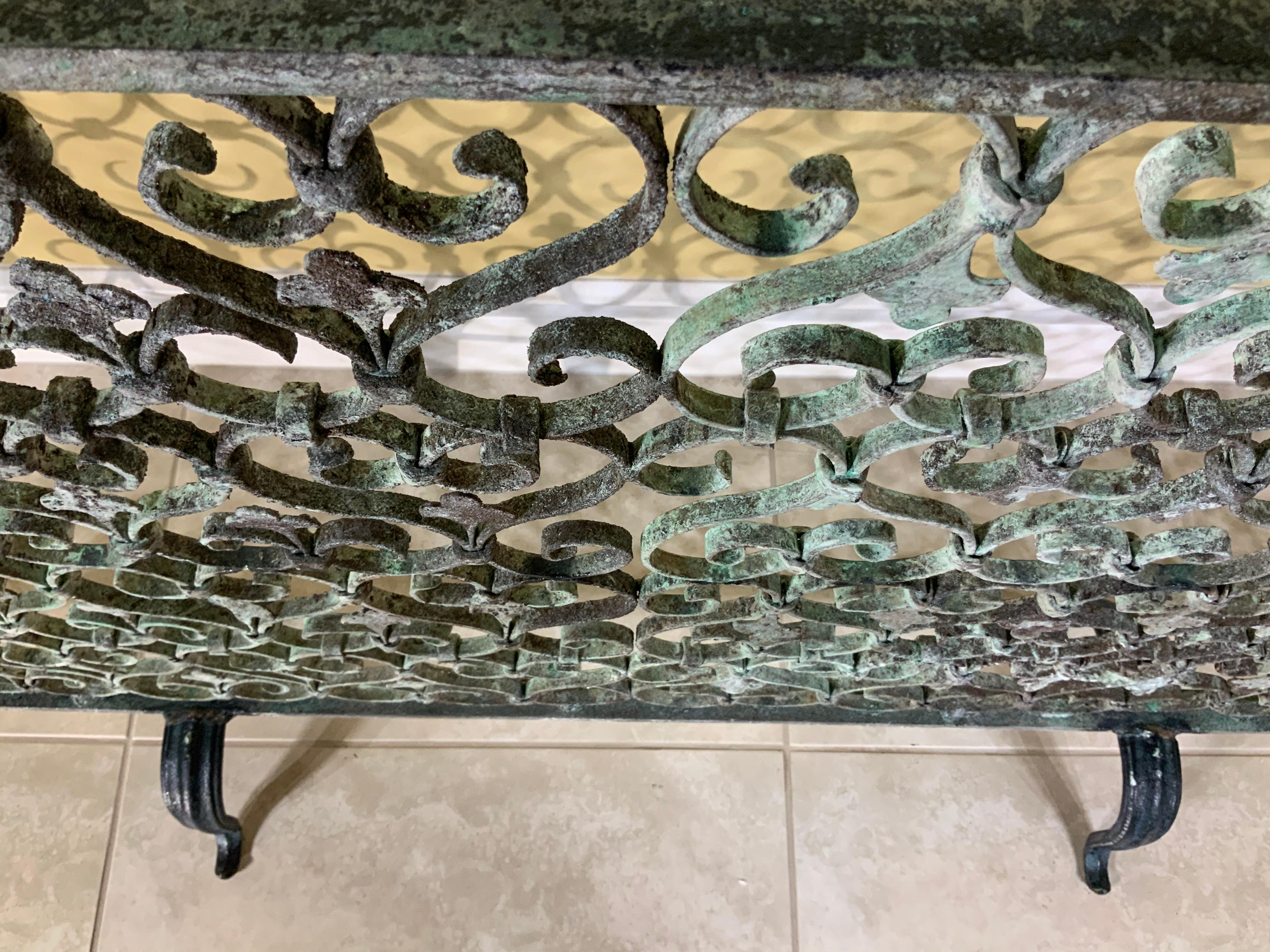 Hand Forged Mizner Style Fireplace Screen For Sale 4