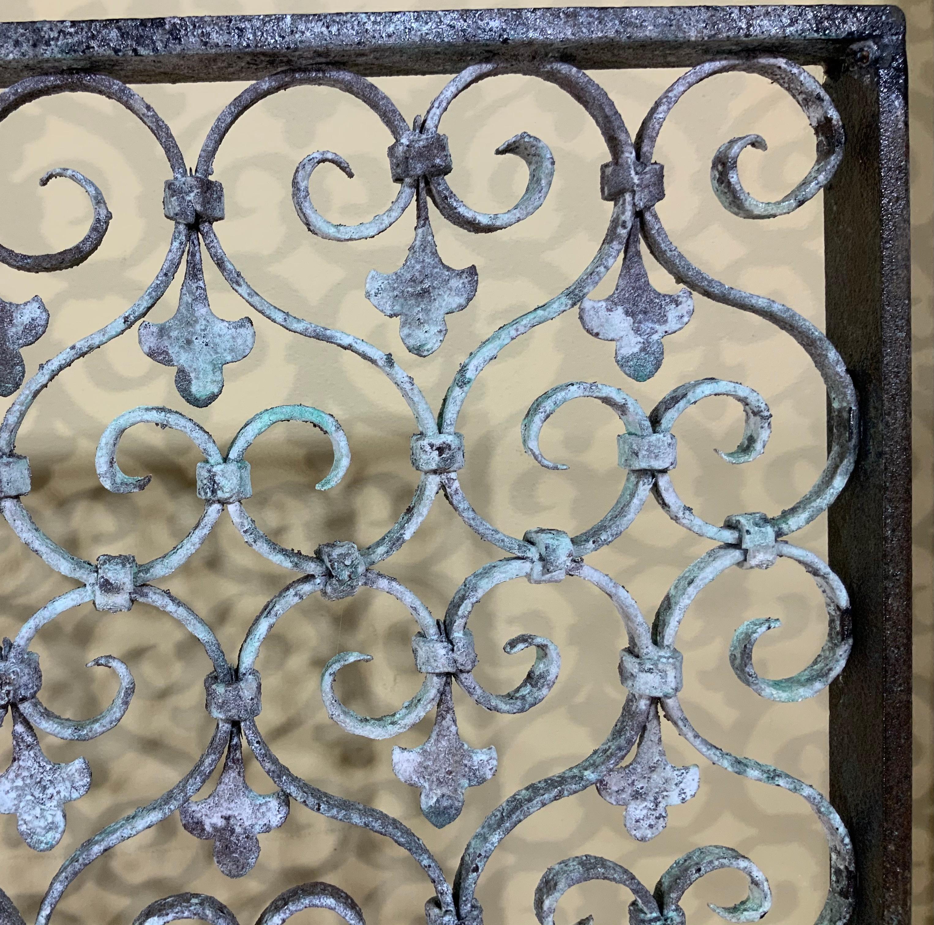 Iron Hand Forged Mizner Style Fireplace Screen